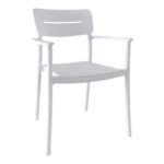 Πολυθρόνα Pilma pakoworld λευκό PP 57x54x82εκ