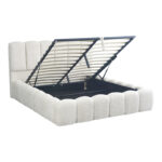 Κρεβάτι διπλό Narnia pakoworld κρεμ μπουκλέ ύφασμα 160x200εκ - Image 2