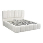 Κρεβάτι διπλό Narnia pakoworld κρεμ μπουκλέ ύφασμα 160x200εκ - Image 3