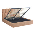 Κρεβάτι διπλό Sectra pakoworld terracotta μπουκλέ ύφασμα 160x200εκ - Image 2