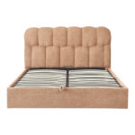Κρεβάτι διπλό Sectra pakoworld terracotta μπουκλέ ύφασμα 160x200εκ - Image 4