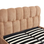 Κρεβάτι διπλό Sectra pakoworld terracotta μπουκλέ ύφασμα 160x200εκ - Image 5