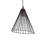 GLOBOSTAR® ARCWIRE LE-203-0015 Μοντέρνο Κρεμαστό Φωτιστικό Οροφής με Ντουί 1 x E27 AC 220-240V IP20 - Μαύρο - Μ25 x Π25 x Υ30cm - Image 2