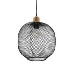 GLOBOSTAR® WIRE LE-201-0019 Μοντέρνο Κρεμαστό Φωτιστικό Οροφής με Ντουί 1 x E27 AC 220-240V IP20 - Μαύρο & Χρυσό - Μ25 x Π25 x Υ32cm - Image 2