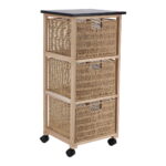 Έπιπλο mdf με 3 συρτάρια και ρόδες 82Χ38Χ33,5 cm Eurocasa