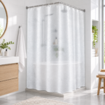 Κουρτίνα Μπάνιου 180x180cm PEVA Διάφανη με Μεταξωτή Υφή MRShome - Image 3